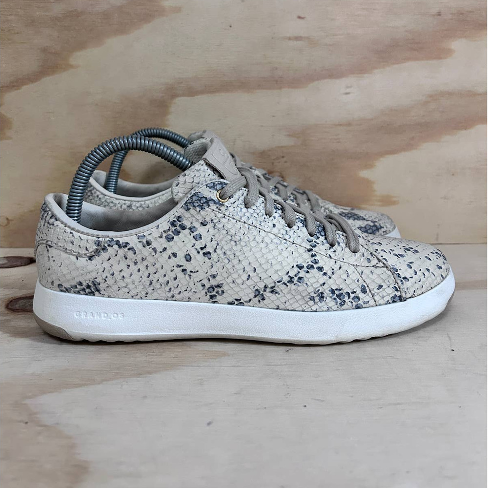 Cole Haan Snake Print Sneakers - Gray and White